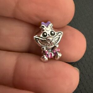 Silver and Purple Cat Charm